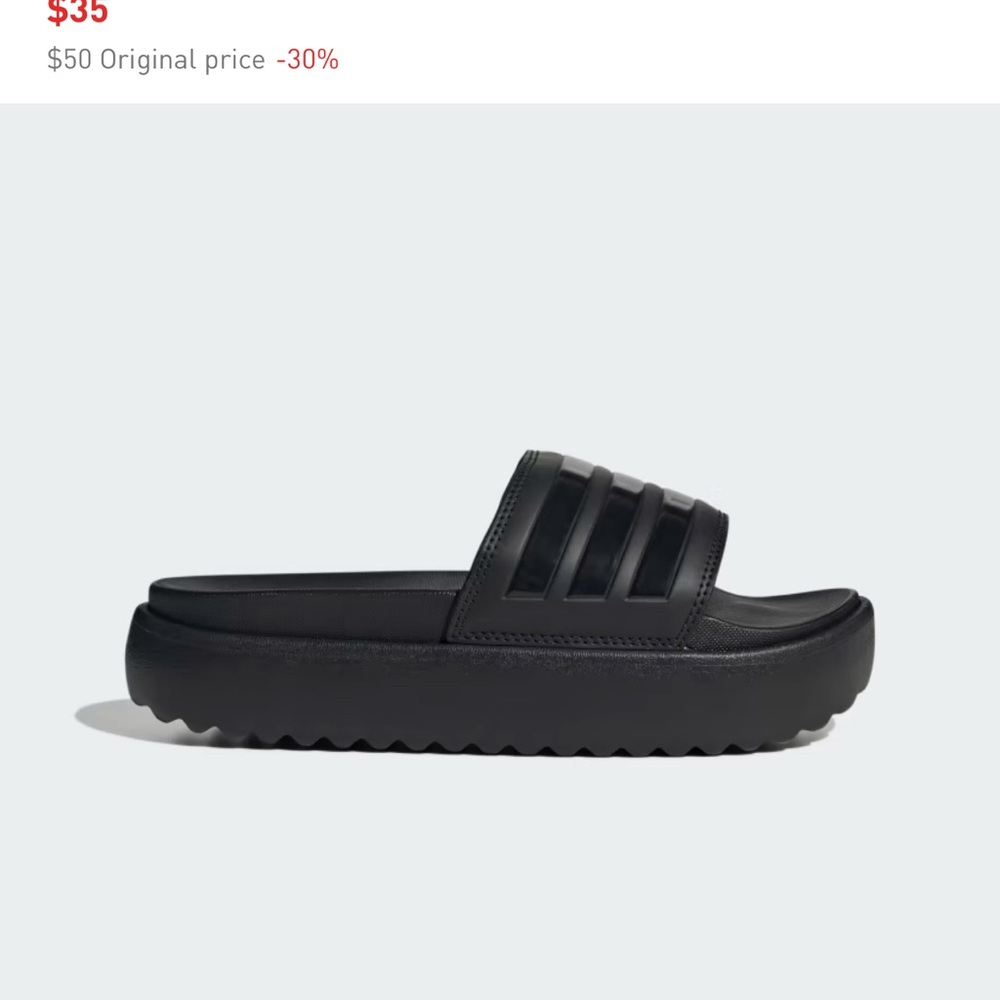 Adidas Black Sandals Platform Adilette